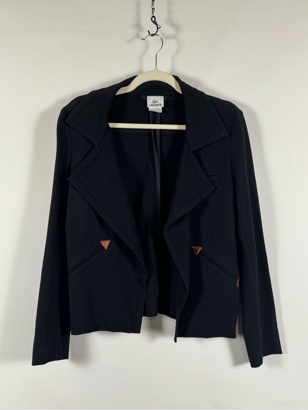 Lacoste Women's 10 Blazer Jacket Stretch Minimalist Equestrian Work Preppy Soft